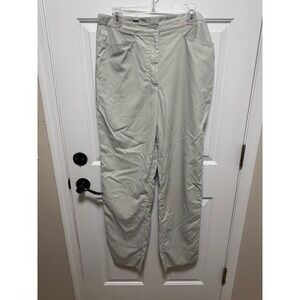 EUC Tilley straight leg adjustable waist straight leg tan trouser pants Size 12